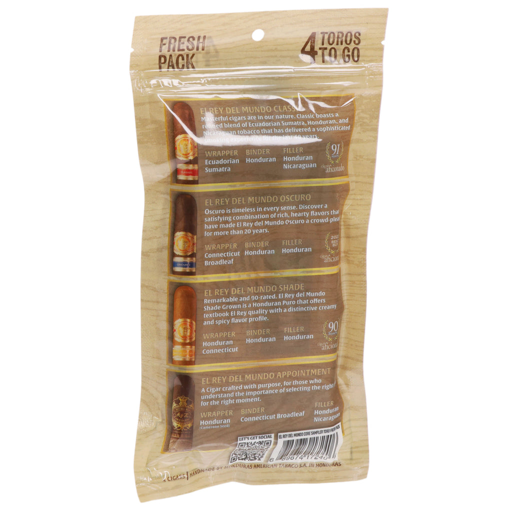 El Rey del Mundo Core Fresh Pack 4 Cigar Sampler