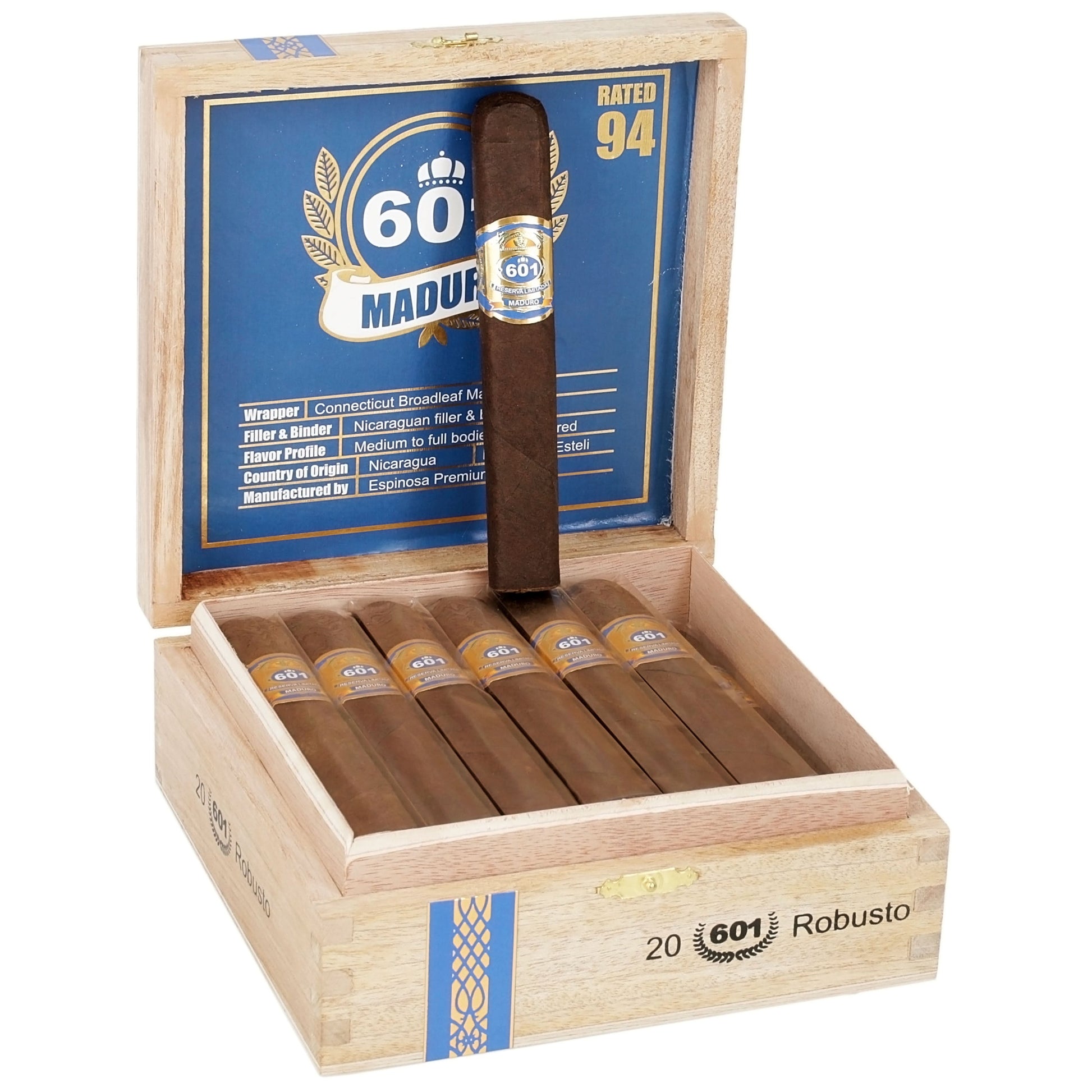 Espinosa 601 Blue Label Maduro Robusto