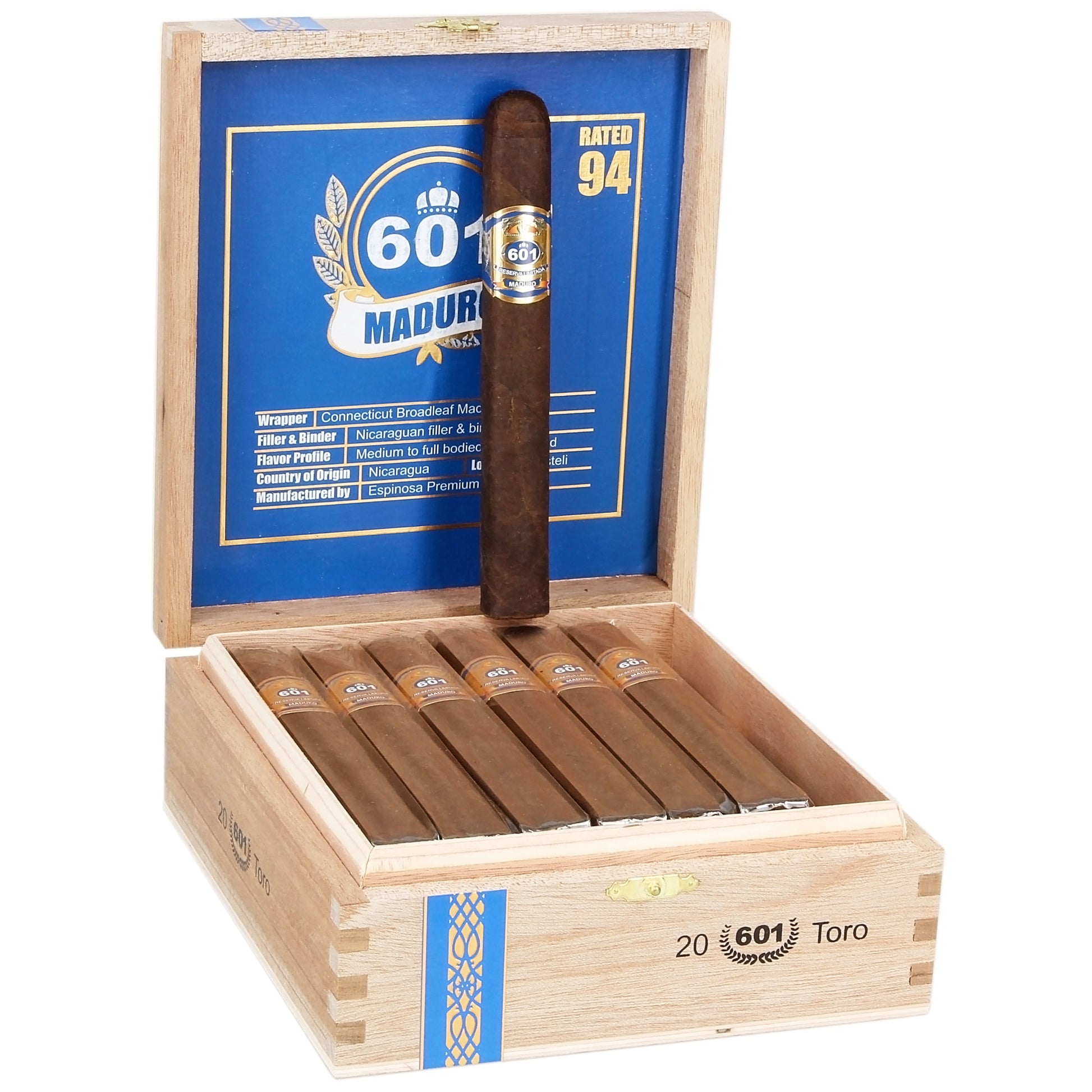 Espinosa 601 Blue Label Maduro Toro