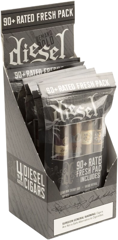 Diesel 90+ Rated Fresh Pack 4-Cigar Sampler Box